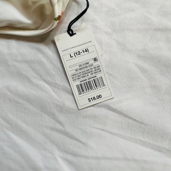 Shade & Shore Off White Floral Flowers Swimsuit Bottoms Only Bikini Bottoms Size - Picture 5 of 7